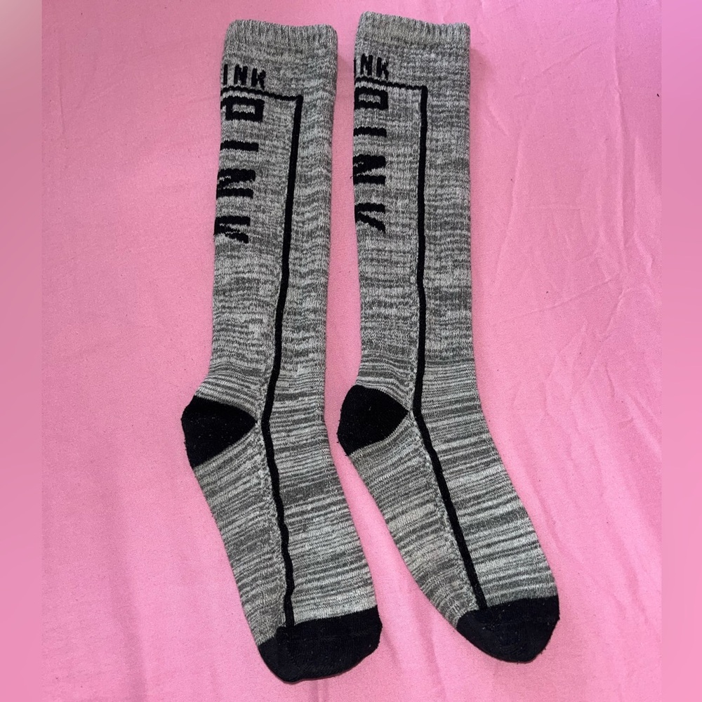 Pink Victoria’s Secret knee-high socks